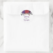 ナス紫とブルゴーニュ牡丹エレガント秋 ラウンドシール (バッグ)