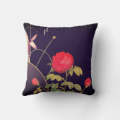 ナス紫の植物紫色のバターカップ クッション (裏面)