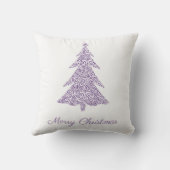 ナス紫は白の上にクリスマスツリーを渦巻く。 クッション (裏面)
