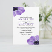 ナス紫エレガントフローラ水結婚色 招待状 (スタンド正面)