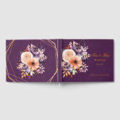 ナス紫オレンジ結婚フローラ ゲストブック (全面)