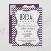 ナス紫シボロン;ジグザグ インビテーションポストカード (正面/裏面)