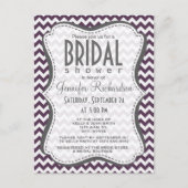 ナス紫シボロン;ジグザグ インビテーションポストカード (正面)