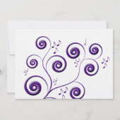 ナス紫スワールズミュージック結婚式招待状 招待状 (裏面)