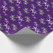 ナス紫ヒトデのクリスマスラッピング紙 ラッピングペーパー (角)