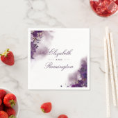 ナス紫フローラ水色 スタンダードカクテルナプキン (インサイチュ)