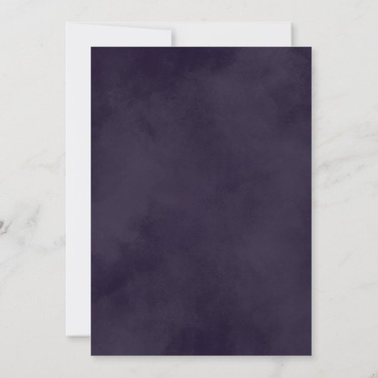 ナス紫フローラ結婚式招待状 招待状 (裏面)