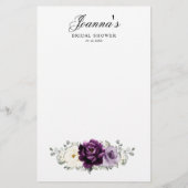 ナス紫プラムアイボリーウィットブライダルシャワーゲーム (裏面)