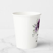 ナス紫プラムアイボリーホワイトフローラズ 紙コップ (右)