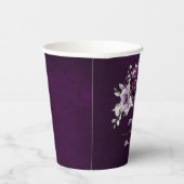 ナス紫プラムアイボリーホワイトフローラ結婚ズパ 紙コップ (右)