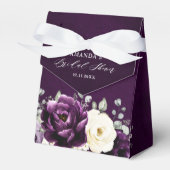 ナス紫プラムアイボリーホワイトフローラ結婚ズFa フェイバーボックス (正面サイド)