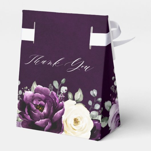 ナス紫プラムアイボリーホワイトフローラ結婚ズFa フェイバーボックス (裏面サイド)