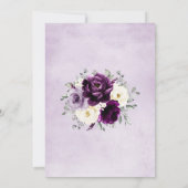 ナス紫プラムアイボリーホワイトブライダルシャワーイン 招待状 (裏面)