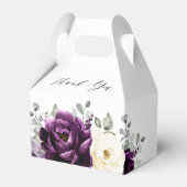 ナス紫プラムアイボリーホワイトブライダルシャワー フェイバーボックス (正面サイド)