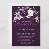 ナス紫プラムアイボリーホワイトリハーサルディナー 招待状 (正面)