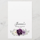 ナス紫プラムアイボリーボホブライダルシャワーゲーム (裏面)