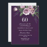 ナス紫プラムバラ女性60誕生日 招待状<br><div class="desc">ナス紫プラムバラ女性60th誕生日招待状マッチングコレクションのニッチとネストストア。デザイン提供： https://www.etsy.com/shop/SmallHouseBigPony</div>