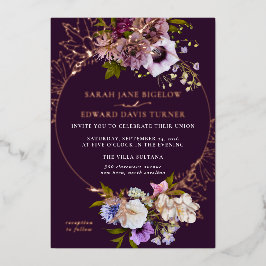 ナス紫プラムフローラ 箔招待状