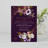 ナス紫プラムフローラ 箔招待状 (立ち正面)