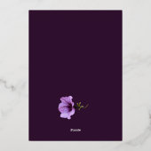 ナス紫プラムフローラ 箔招待状 (裏面)