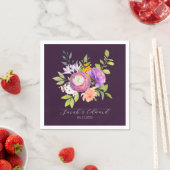 ナス紫ラヌンキュラスフローラ スタンダードカクテルナプキン (インサイチュ)