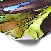 ナス芸術的ブラック輪郭アート ポスター (コーナー)