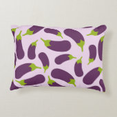 ナス茄子紫色の野菜パターンデザイン アクセントクッション (裏面)