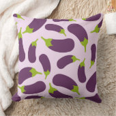 ナス茄子紫色の野菜パターンデザイン クッション (ブランケット)