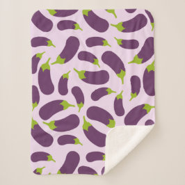 ナス茄子紫色の野菜パターンデザイン シェルパブランケット