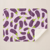 ナス茄子紫色の野菜パターンデザイン シェルパブランケット (正面(横))