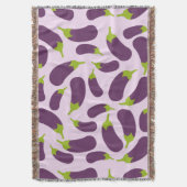 ナス茄子紫色の野菜パターンデザイン スローブランケット (正面縦)