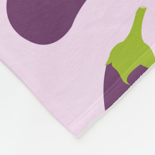 ナス茄子紫色の野菜パターンデザイン フリースブランケット (角)
