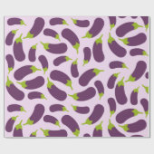 ナス茄子紫色の野菜パターンデザイン ラッピングペーパー (フラット)