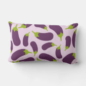 ナス茄子紫色の野菜パターンデザイン ランバークッション (裏面)