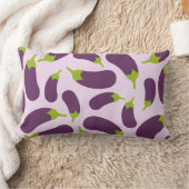 ナス茄子紫色の野菜パターンデザイン ランバークッション (ブランケット)