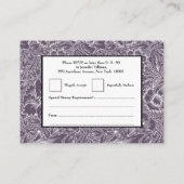 ナス薄紫RSVPおよびギフトレジストリ100パックセット エンクロージャーカード (裏面)