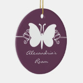 ナス蝶の渦巻きドアハンガーオーナメント セラミックオーナメント (右)