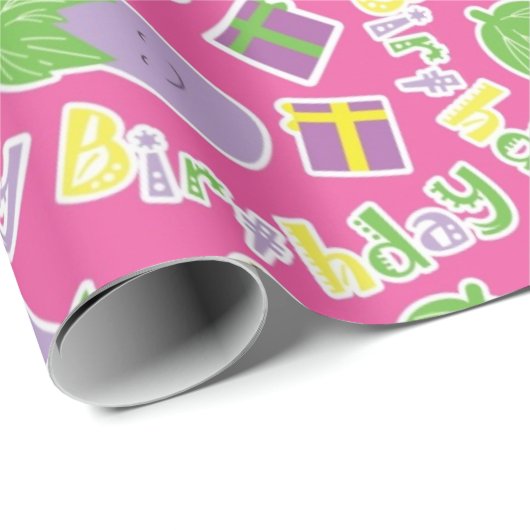 ナス誕生日模様 ラッピングペーパー (ロールコーナー)