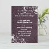 ナス革及びホワイトレース結婚式招待状 招待状 (スタンド正面)