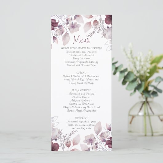 ナス、ほこりっぽい紫、メイブピンクフローラ メニュー (スタンド正面)