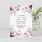 ナス、ほこりっぽい紫、メイブピンクフローラ 招待状 (スタンド正面)