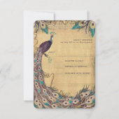 ナス・アクアピーコックヴィンテージ3羽毛 出欠カード (正面)