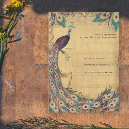 ナス・アクアピーコックヴィンテージ3羽毛 出欠カード