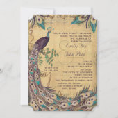 ナス・アクアピーコックヴィンテージ3羽毛 招待状 (正面)