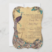 ナス・アクアピーコックヴィンテージ3羽毛 招待状 (正面)