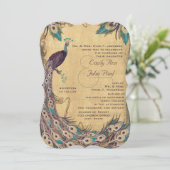 ナス・アクアピーコックヴィンテージ3羽毛 招待状 (スタンド正面)