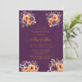 ナス・オレンジフローラエレガント婚約パーティ 招待状 (スタンド正面)