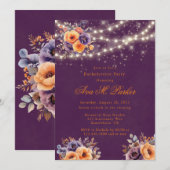 ナス・オレンジ・フローラ・ライト・バチェロレッテ 招待状 (正面/裏面)