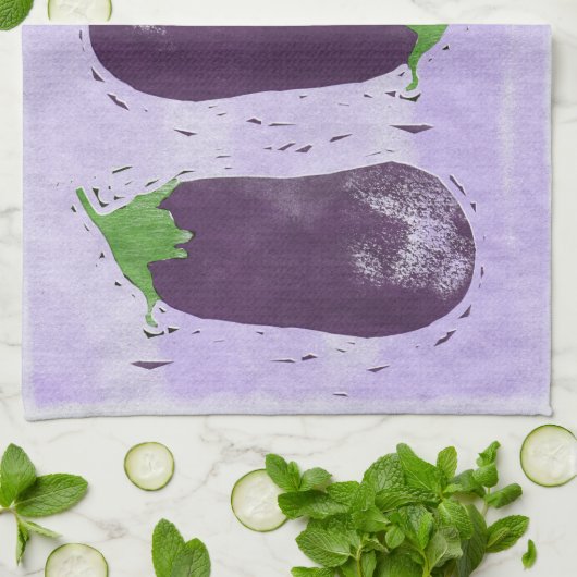 ナス キッチンタオル (折り畳み)