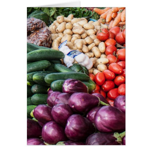 ナス・キュウリ・トマト・ポテト・グリーティングカード (正面)